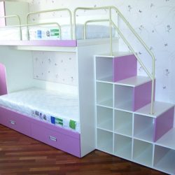Детская двухъярусная кровать с ящиками