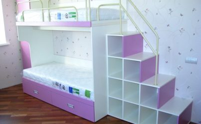 Детская двухъярусная кровать с ящиками